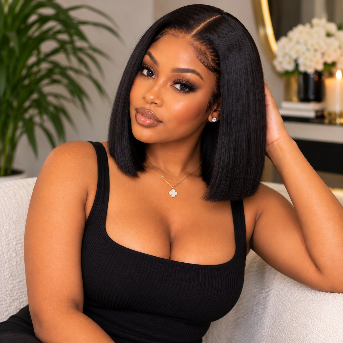 4×4 Blunt Cut Bob Closure Wig
